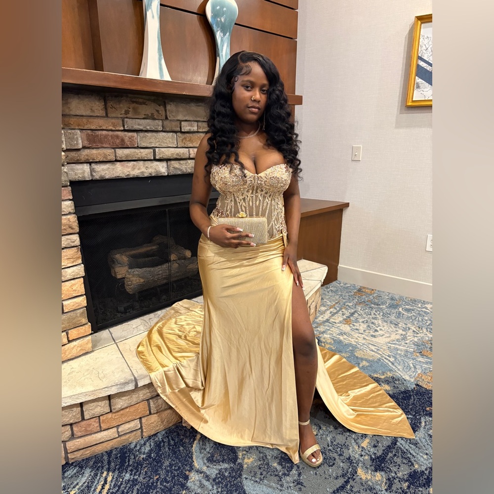 PromGirl Gold Prom Dress